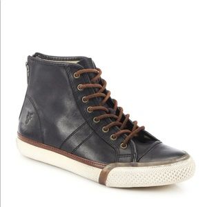 Frye “Greene” zip leather sneakers in 7.5 black